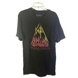 Def Leppard World Tour 83 Black Graphic T Shirt Mens L